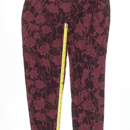 Calida Womens Burgundy Floral Lounge Pants S - Cotton Blend Nightwear