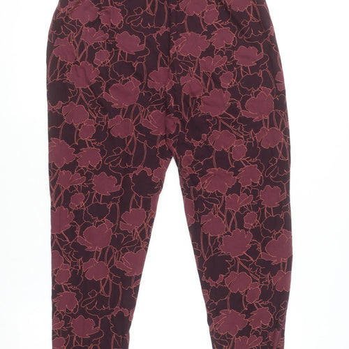 Calida Womens Burgundy Floral Lounge Pants S - Cotton Blend Nightwear