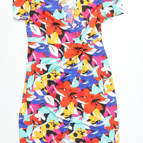 River Island Women’s Multicoloured Floral Wrap Dress Size 16