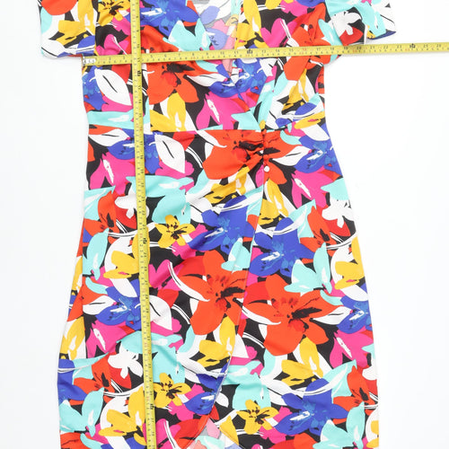 River Island Women’s Multicoloured Floral Wrap Dress Size 16
