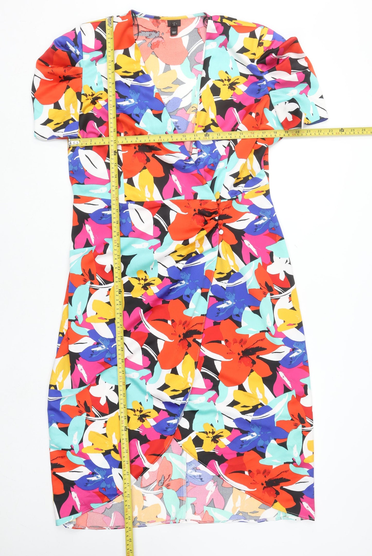 River Island Women’s Multicoloured Floral Wrap Dress Size 16