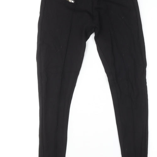 Pull & Bear Women's Black Stretch Zip Jeggings Size S