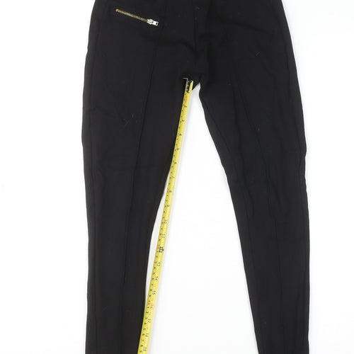 Pull & Bear Women's Black Stretch Zip Jeggings Size S
