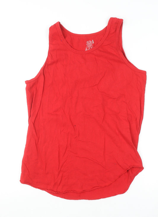Fruit of the Loom Men's Red Sleeveless Cotton T-Shirt Size M