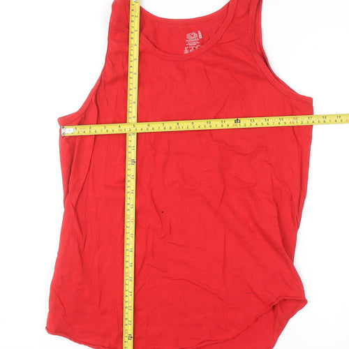 Fruit of the Loom Men's Red Sleeveless Cotton T-Shirt Size M