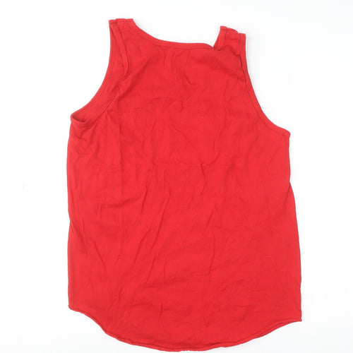 Fruit of the Loom Men's Red Sleeveless Cotton T-Shirt Size M