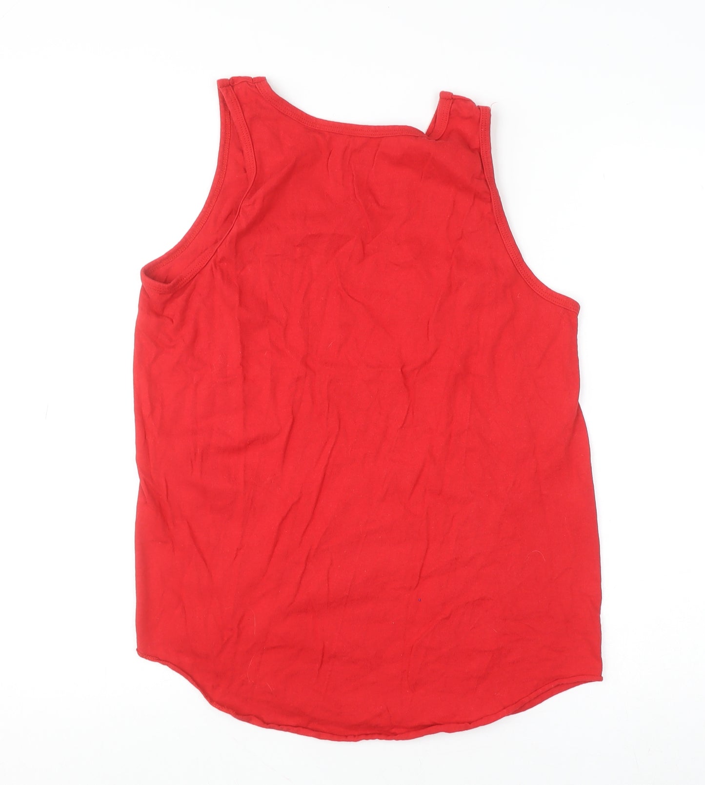 Fruit of the Loom Men's Red Sleeveless Cotton T-Shirt Size M