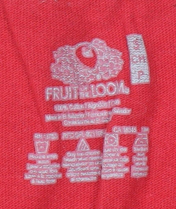 Fruit of the Loom Men's Red Sleeveless Cotton T-Shirt Size M
