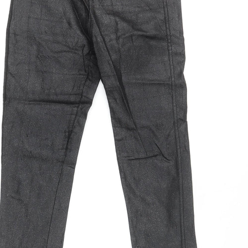 Denim Club Women's Black Size 10 Glitter Jegging Stretch Slim Trousers