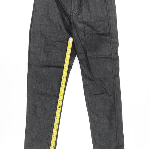 Denim Club Women's Black Size 10 Glitter Jegging Stretch Slim Trousers