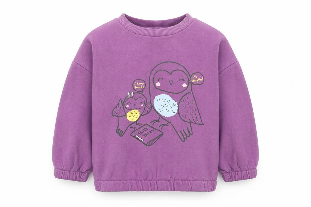 Dunnes Stores Purple Owl Print Baby Jumper 12-18 Months Unisex Pullover