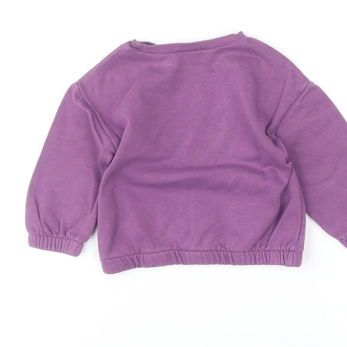 Dunnes Stores Purple Owl Print Baby Jumper 12-18 Months Unisex Pullover