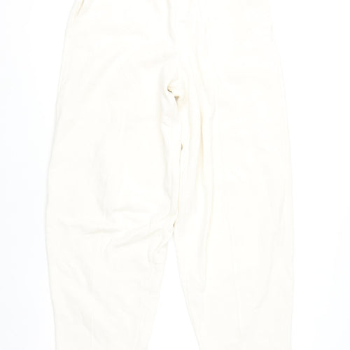 Zara Women Ivory Jersey Relaxed Fit Sweatpants Size M