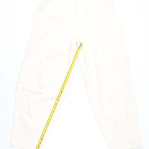 Zara Women Ivory Jersey Relaxed Fit Sweatpants Size M