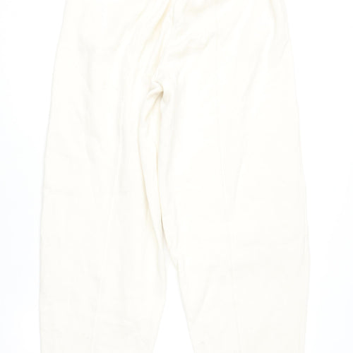 Zara Women Ivory Jersey Relaxed Fit Sweatpants Size M