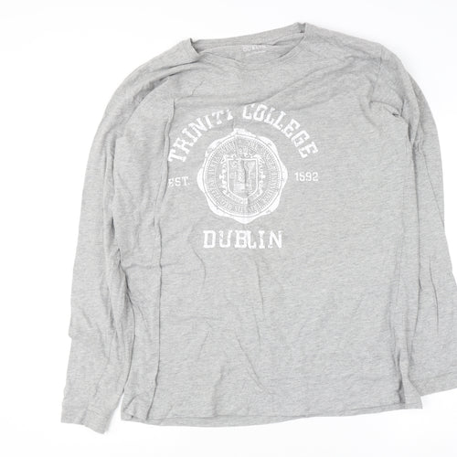 Trinity College Dublin Men's Grey Long Sleeve 2XL Graphic Top