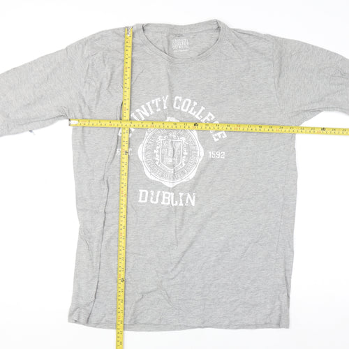 Trinity College Dublin Men's Grey Long Sleeve 2XL Graphic Top