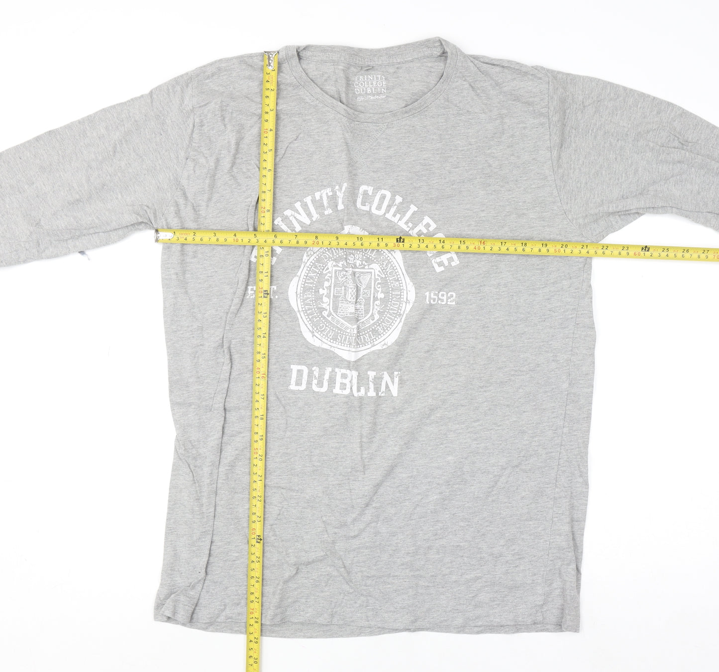 Trinity College Dublin Men's Grey Long Sleeve 2XL Graphic Top