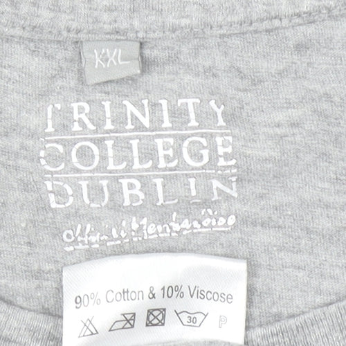Trinity College Dublin Men's Grey Long Sleeve 2XL Graphic Top