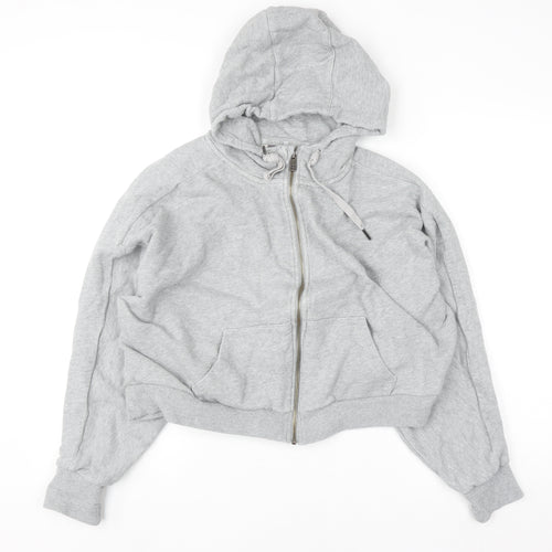 Sweaty Betty Women Grey Full Zip Hoodie L Cotton Blend