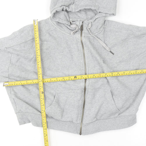 Sweaty Betty Women Grey Full Zip Hoodie L Cotton Blend