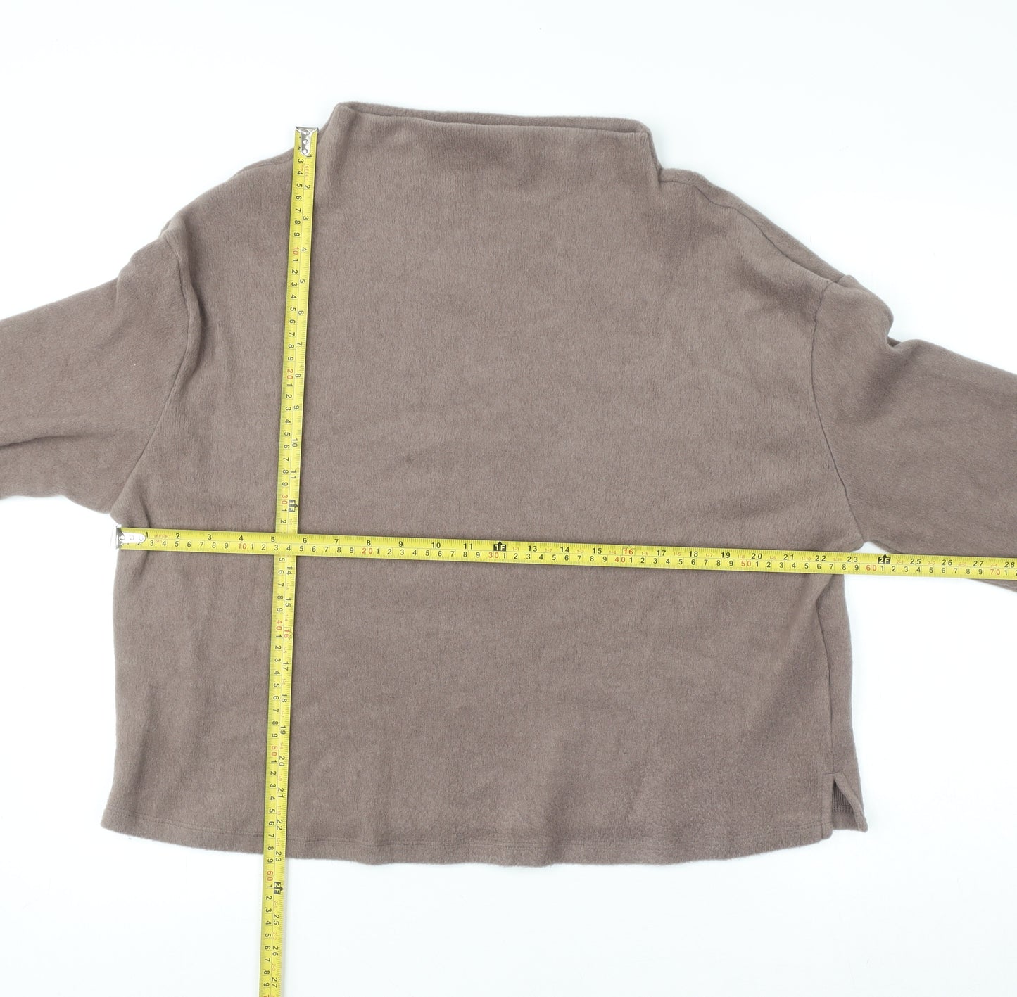 Dunnes Women Mocha Long Sleeve Jumper L Polyester Blend Knit