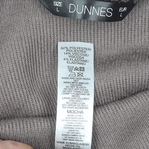 Dunnes Women Mocha Long Sleeve Jumper L Polyester Blend Knit