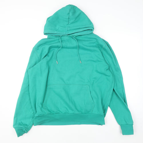 Dunnes Women Green Pullover Hoodie L Cotton Blend Casual