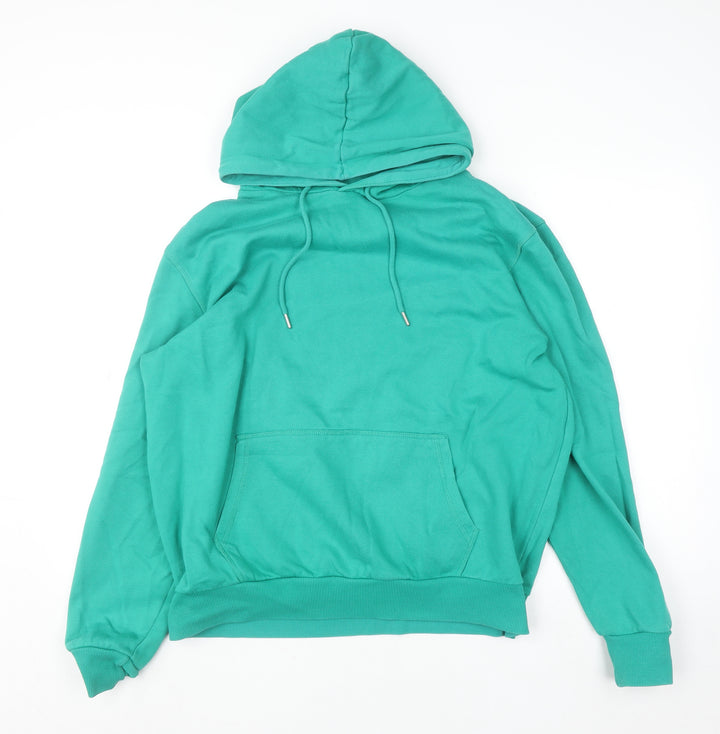 Dunnes Women Green Pullover Hoodie L Cotton Blend Casual