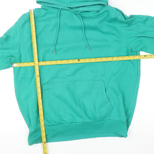 Dunnes Women Green Pullover Hoodie L Cotton Blend Casual