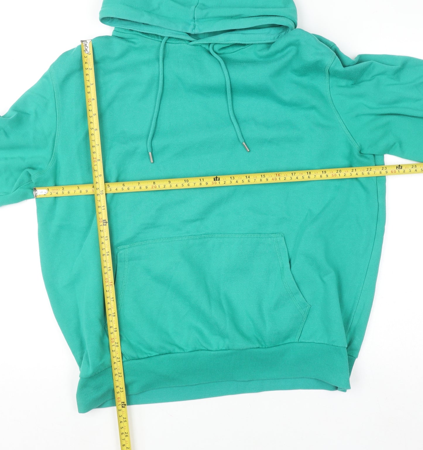 Dunnes Women Green Pullover Hoodie L Cotton Blend Casual