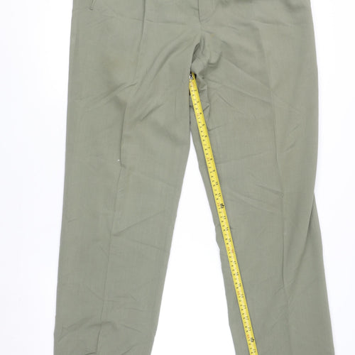 Robbie Men's Green Regular Fit Dress Pants Trousers 36L