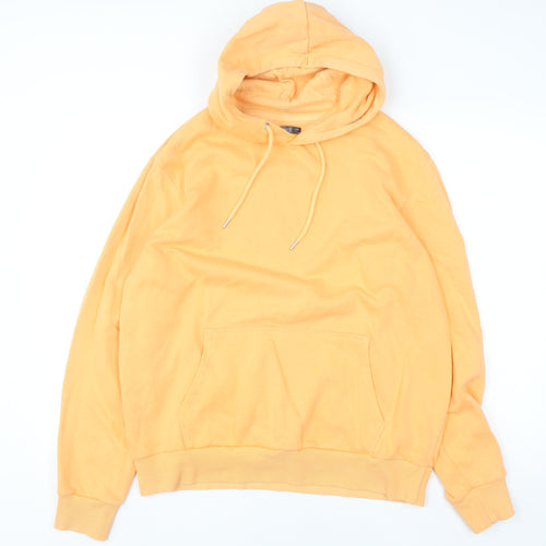 Dunnes Men’s Orange Pullover Hoodie Size L Cotton Blend