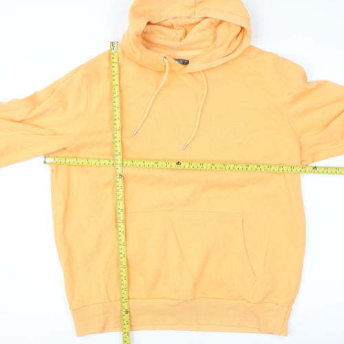 Dunnes Men’s Orange Pullover Hoodie Size L Cotton Blend