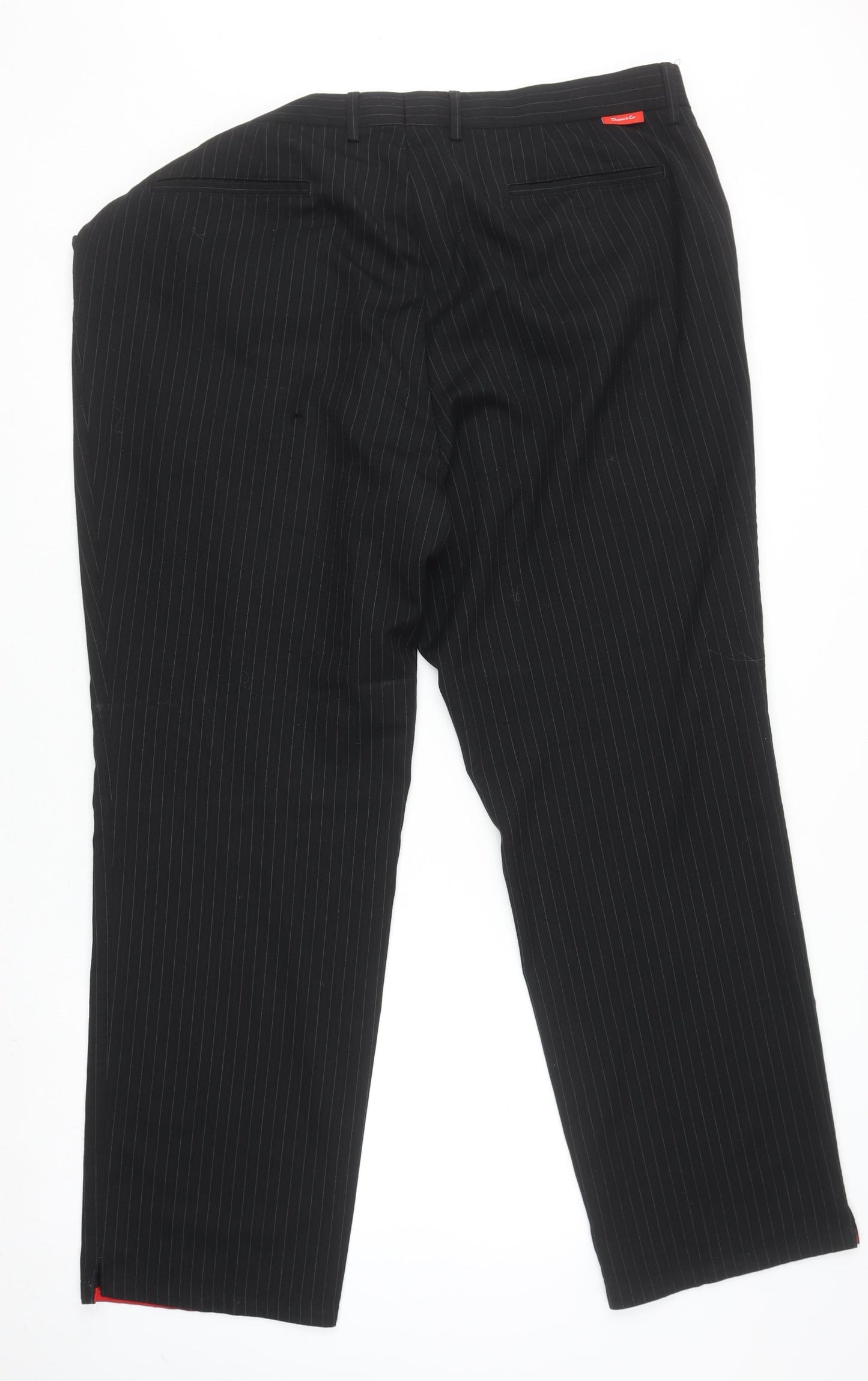 Dwyers & Co Men's Black Pinstripe Dress Pants UK 42 Regular Fit