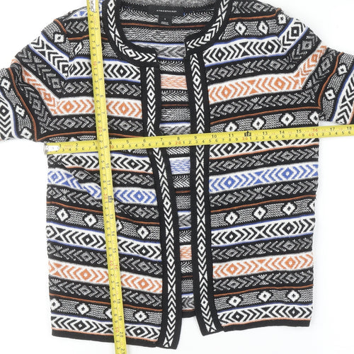 Atmosphere Womens Multicoloured Aztec Knit Open Cardigan Size S