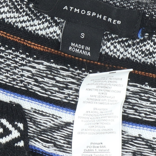 Atmosphere Womens Multicoloured Aztec Knit Open Cardigan Size S