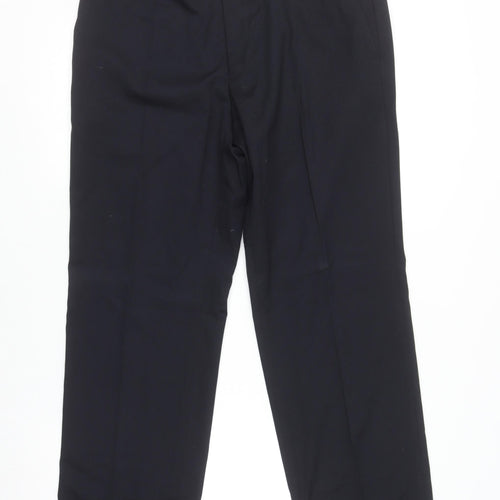 Marks and Spencer Men Navy Tailored Fit Dress Trousers 34W 33L