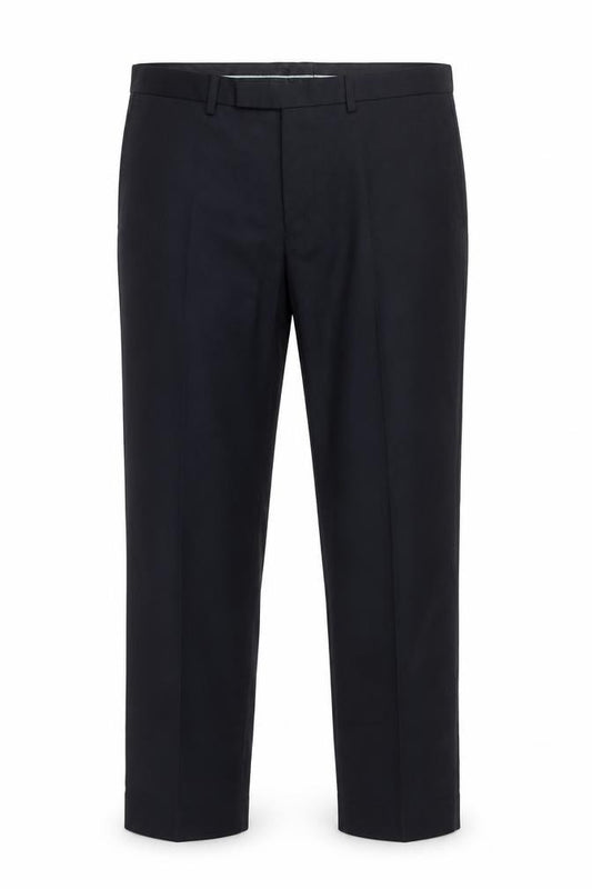 Front view of Marks & Spencer Men Navy Tailored Fit Dress Trousers 34W 33L