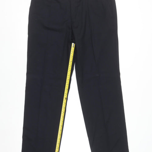 Marks and Spencer Men Navy Tailored Fit Dress Trousers 34W 33L
