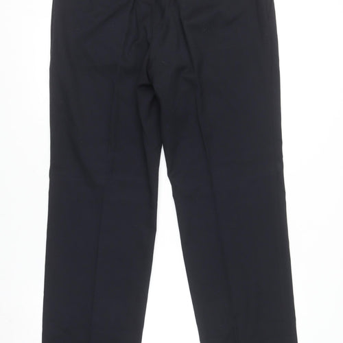 Marks and Spencer Men Navy Tailored Fit Dress Trousers 34W 33L