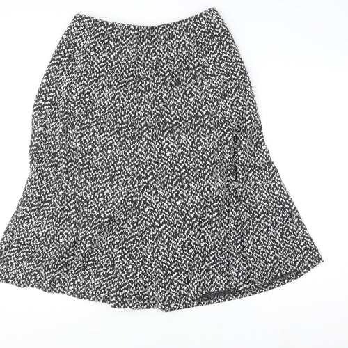 Anne Smith Women Black Geometric A-Line Stretch Skirt M