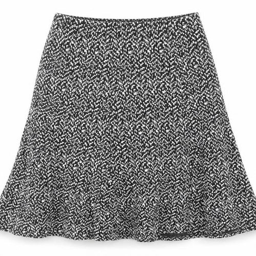 Anne Smith Women Black Geometric A-Line Stretch Skirt M
