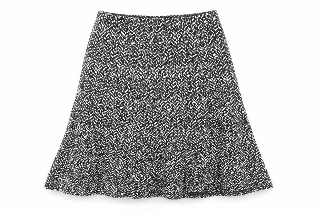 Anne Smith Women Black Geometric A-Line Stretch Skirt M