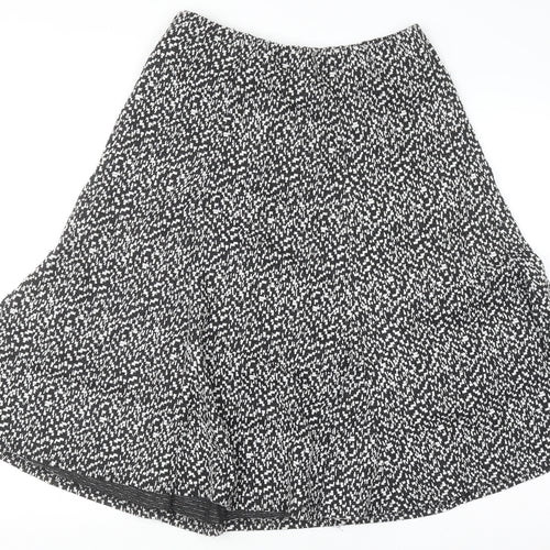 Anne Smith Women Black Geometric A-Line Stretch Skirt M