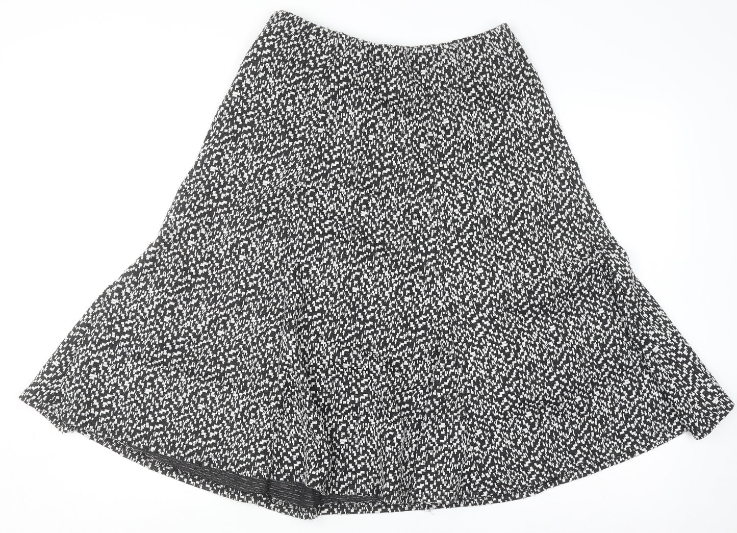 Anne Smith Women Black Geometric A-Line Stretch Skirt M