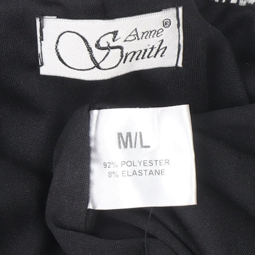Anne Smith Women Black Geometric A-Line Stretch Skirt M