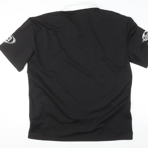 Manfinity Men’s Black 2XL Racing Collared Half Zip T-Shirt