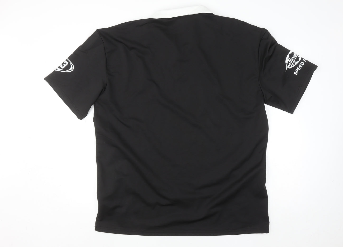 Manfinity Men’s Black 2XL Racing Collared Half Zip T-Shirt