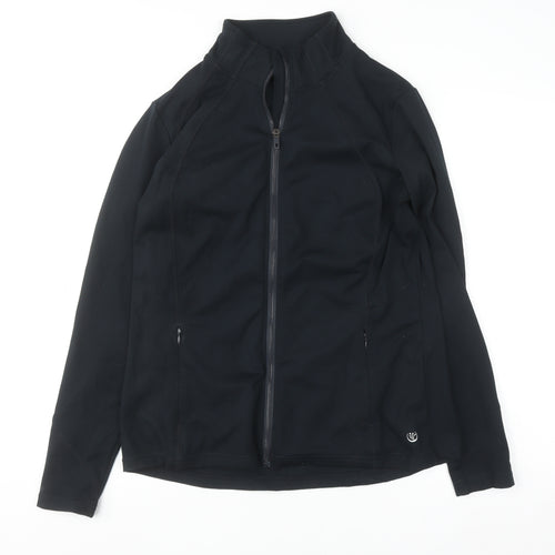 Dunnes Stores Womens Black Size 14 Track Jacket Full Zip Lightweight Activewear